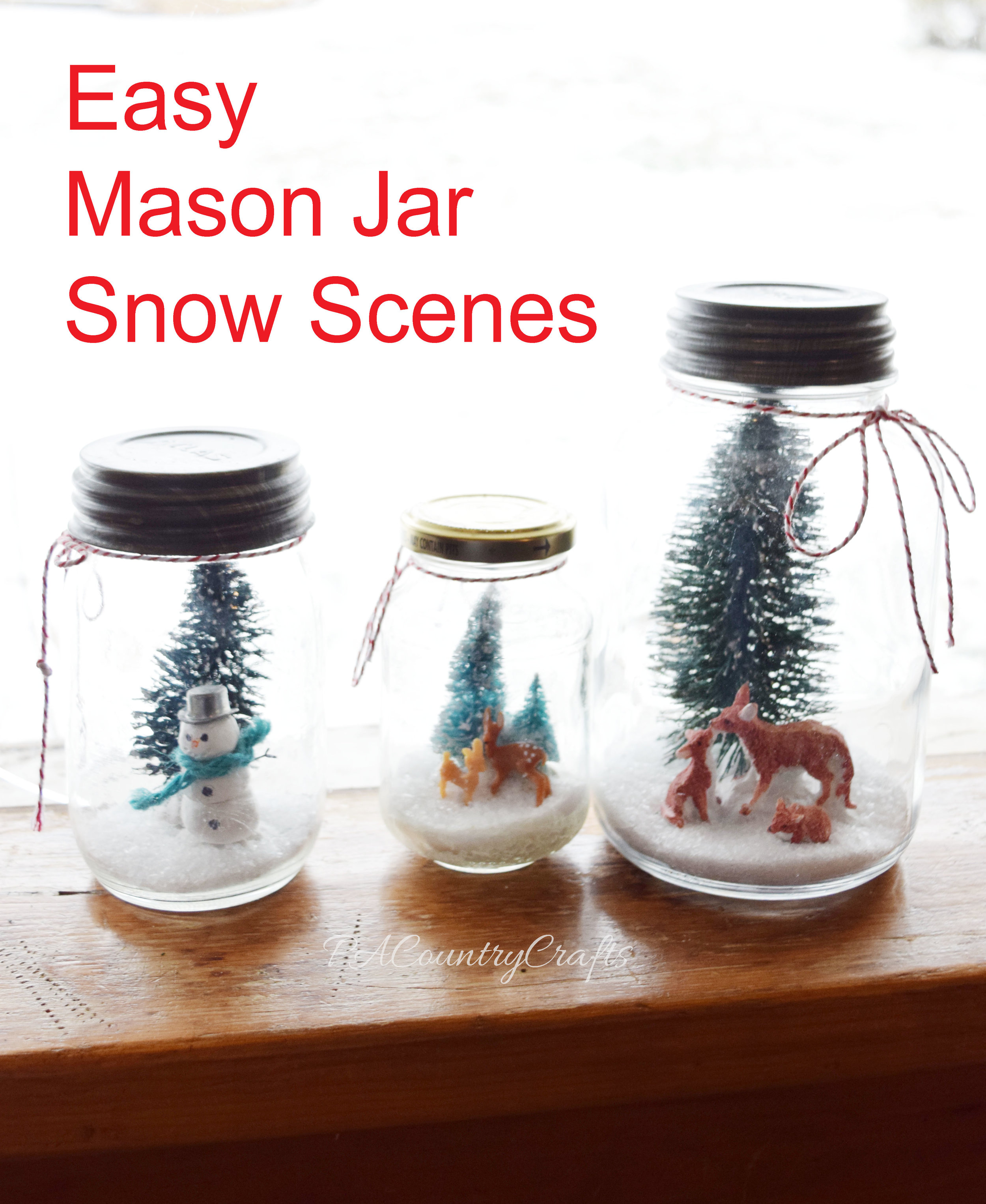 Easy Mason Jar Snow Scenes
