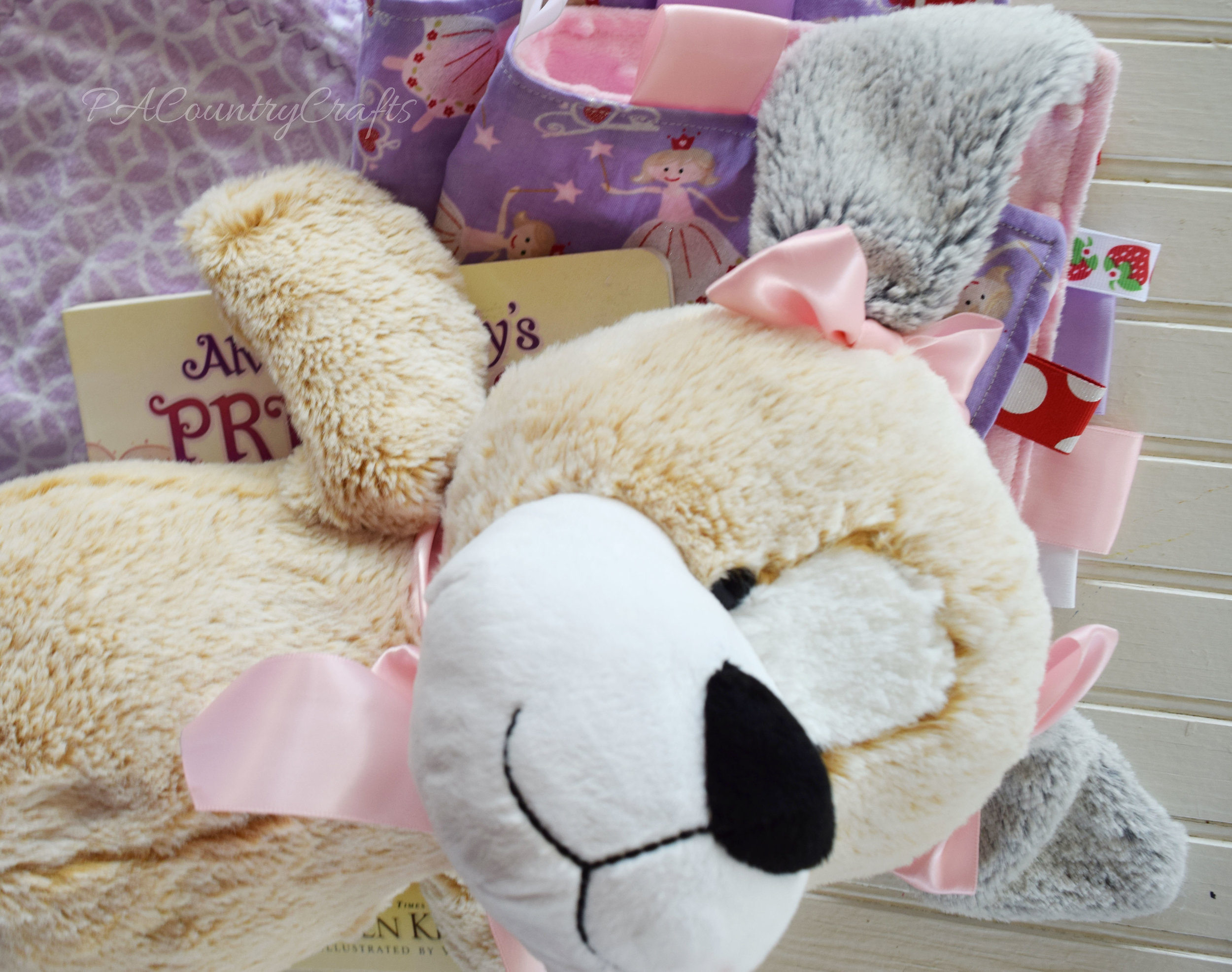 Add ribbon bows to make a stuffed animal match the gift.
