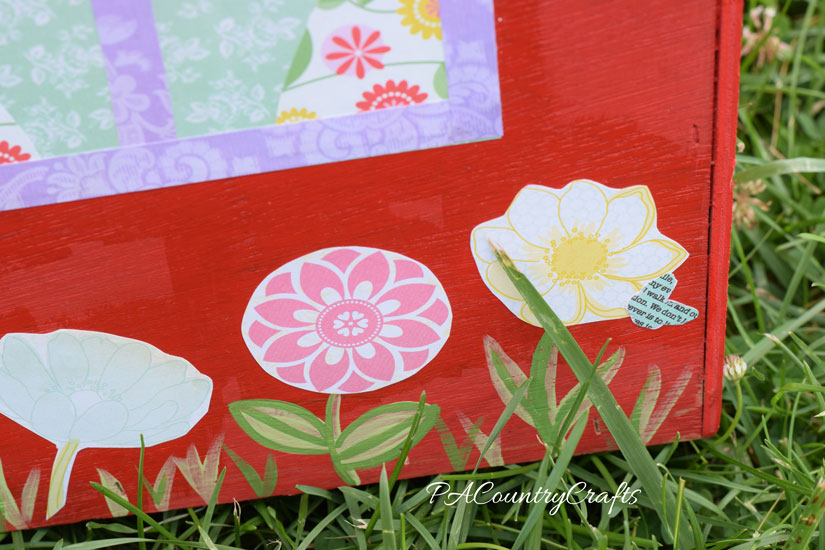 Use floral scrapbook paper to create flowers with Mod Podge!