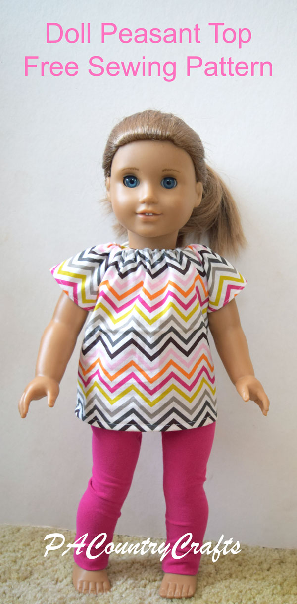 Doll Peasant Top Free Sewing Pattern