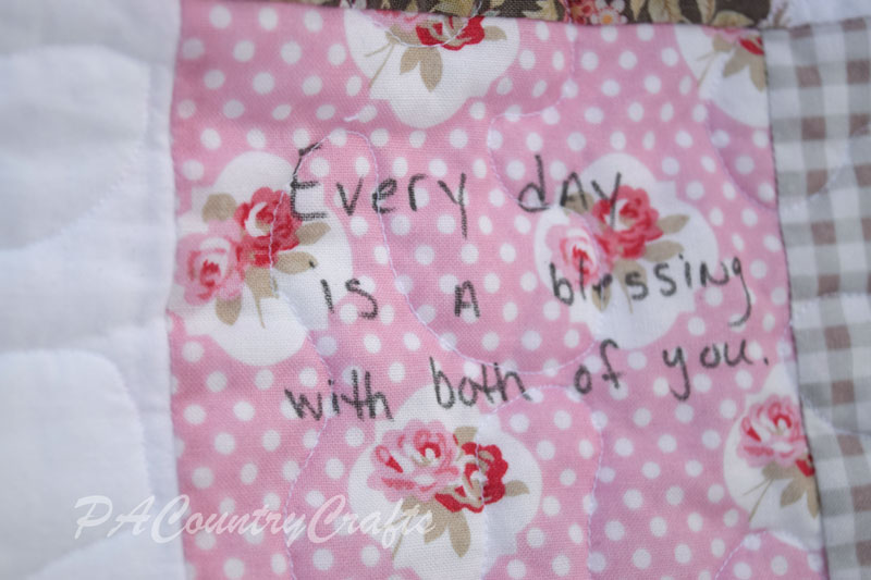 Charm squares make an easy guest book alternative quilt!