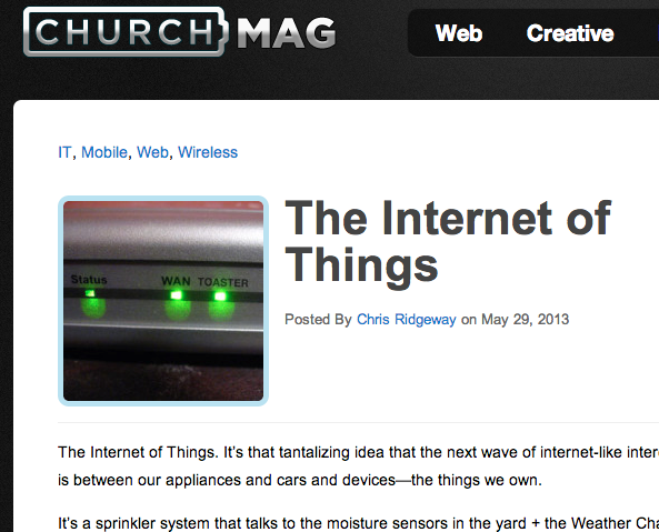 ChurchMag screenshot: The internet of things