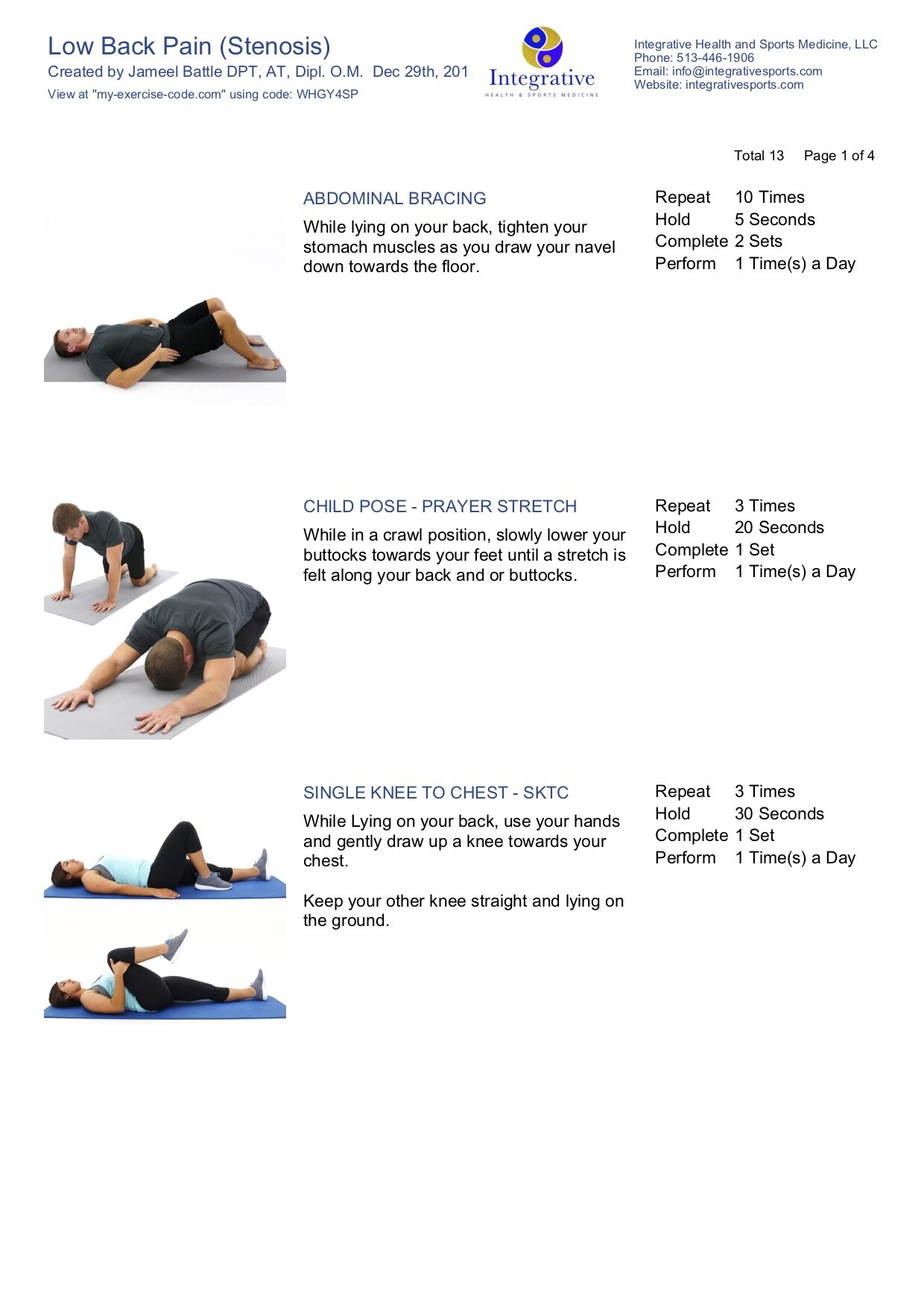 lumbar spine exercises