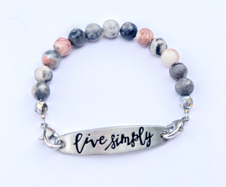Live Simply Pink Zebra Beaded Bracelet — Always Love Jewelry