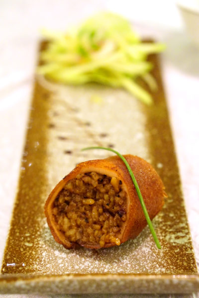 Crystal Jade Prestige at Marina Bay Financial Centre - Roasted Baby Suckling Pig rolled with Black Truffle Pearl Rice