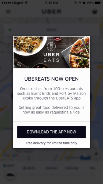 UberEATS Singapore - Launched in Singapore