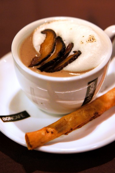 Recipes by SHATEC - 30th Anniversary Dinner Set Menu - Mushroom Coffee with Crispy Cinnamon Roll with Prawn Paste