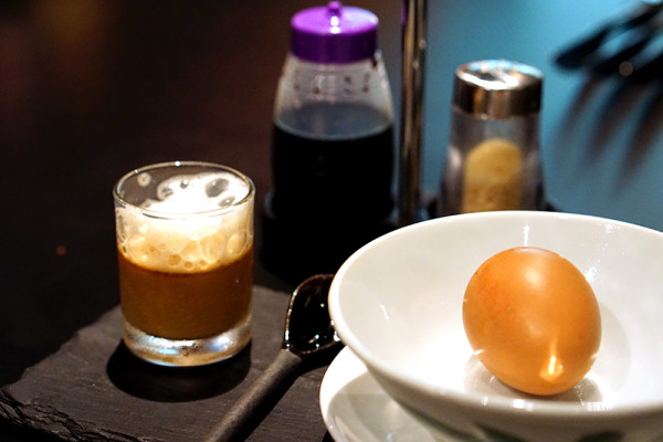 Neo-Sin cuisine Labyrinth now at Esplanade - Breakfast - Soft Boiled Egg & Teh Tarik