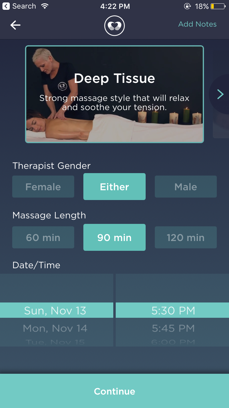 Soothe massage app