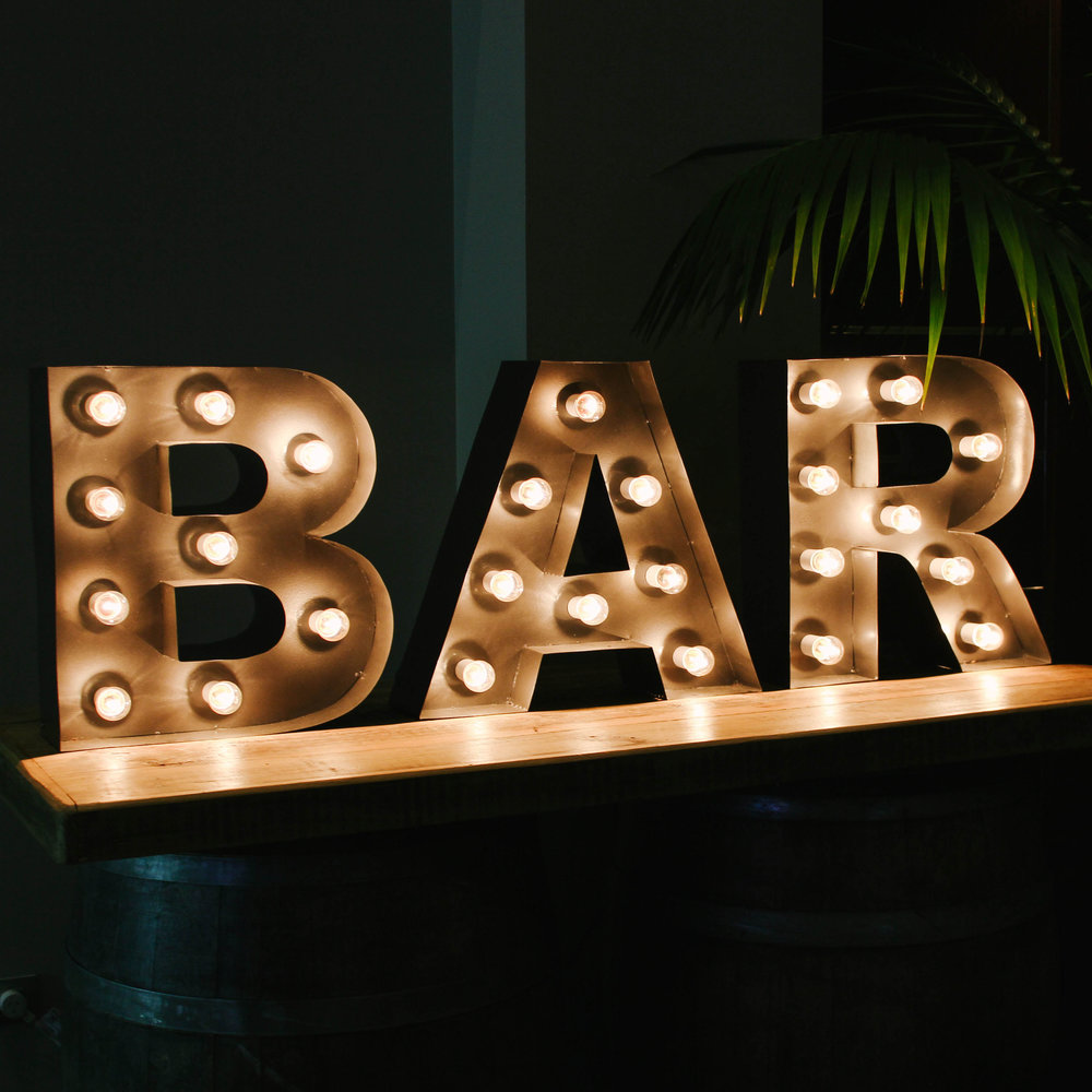 Bar Marquee Letter Lights Got It Covered Wedding Events