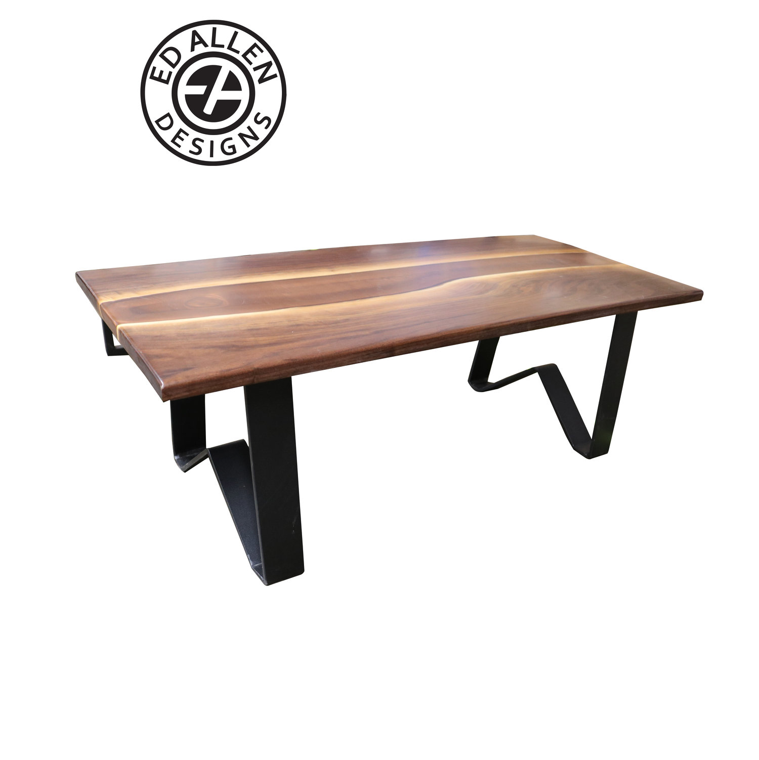 Epoxy Dining Table, Custom Black Epoxy Table, Epoxy Table with Bench,  Walnut Dining Table, Black Epoxy Table and Bench, River Epoxy Bench