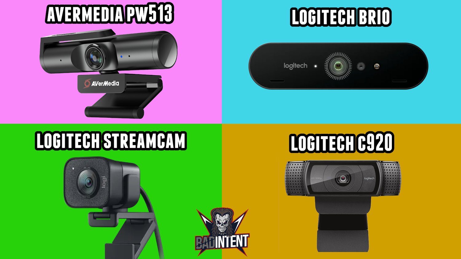 Logitech Brio Streamcam vs C920 vs AVerMedia PW513 — Tech by BadIntent