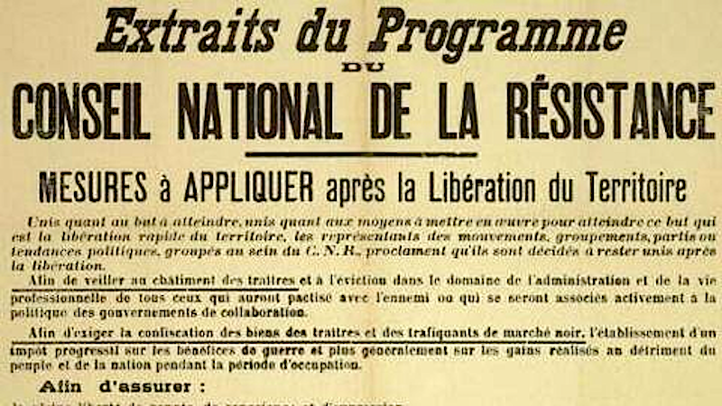 27 mai : journée de la Résistance en France, mémoire du CNR et de son  programme — Les éditions Bibliomonde