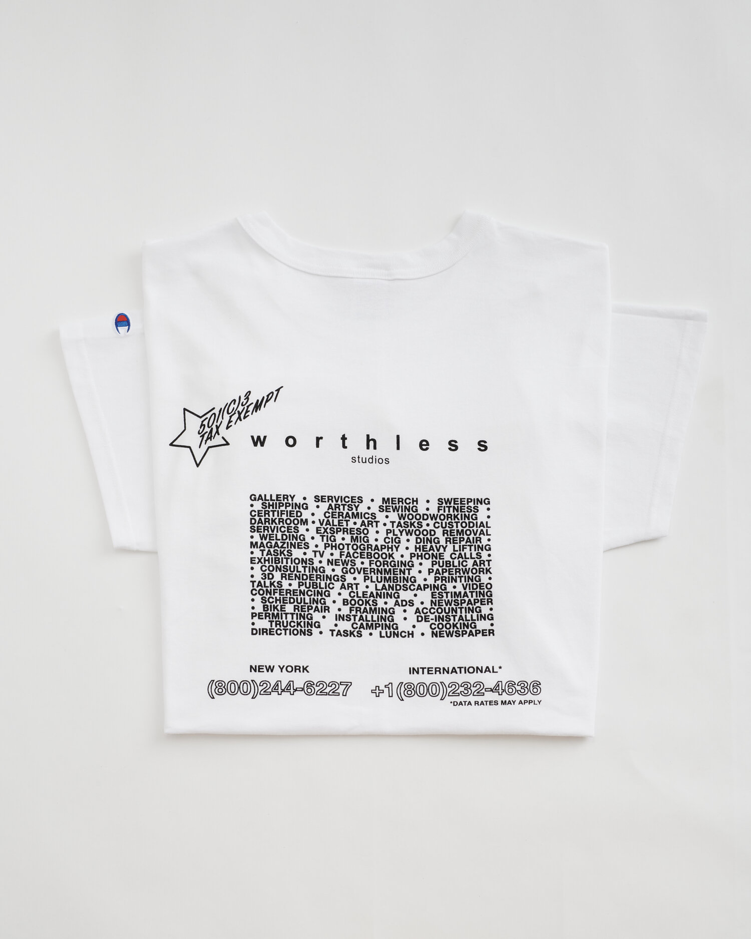 2021 worthless studios x Champion T-Shirt — WORTHLESSSTUDIOS