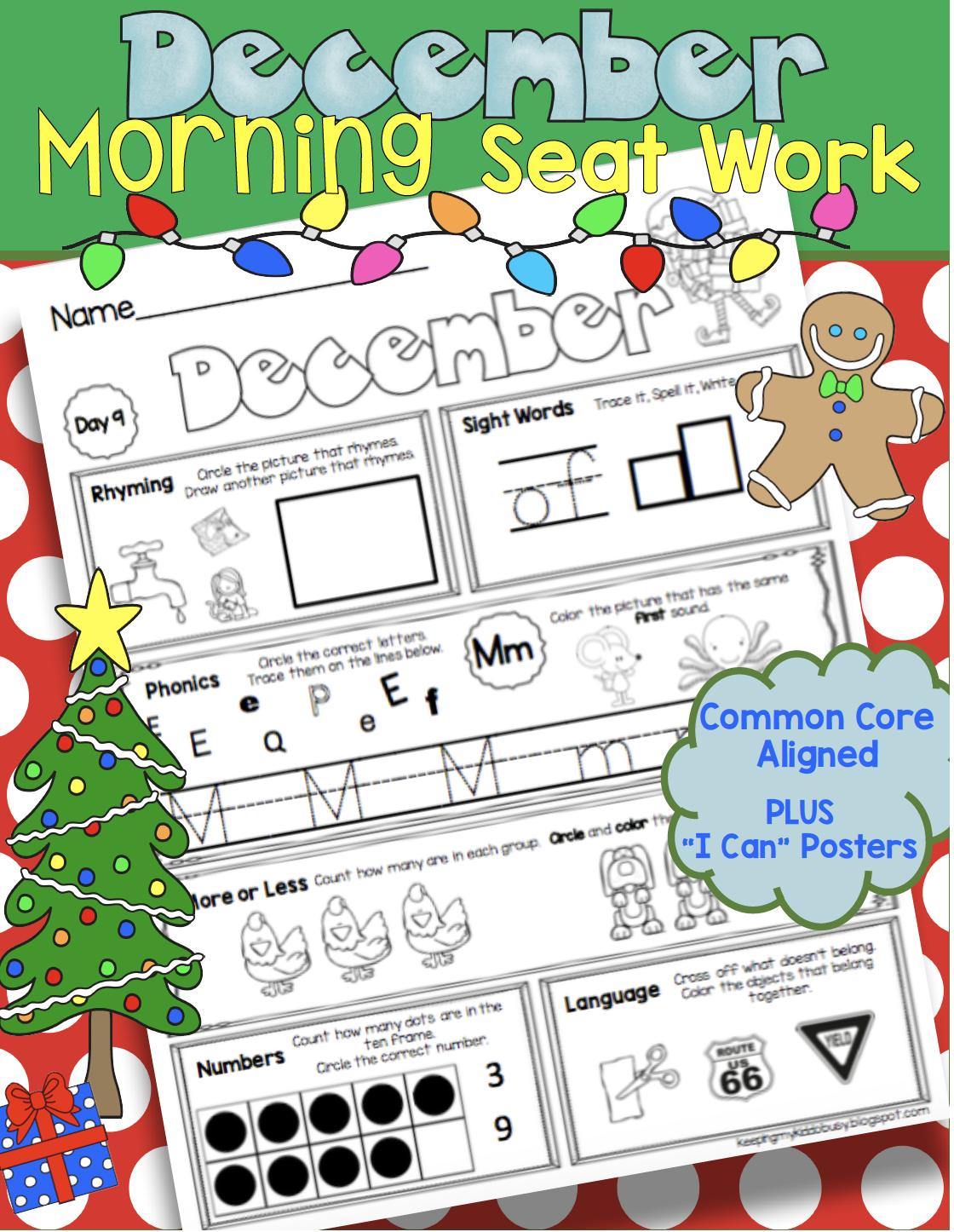 December Morning Seat Work in Kindergarten - FREE WEEK — Keeping