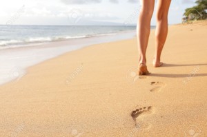 walking on beach