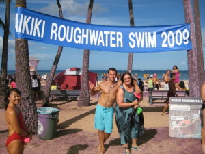 Waikik rough water swim - Sam and Andrew Horn