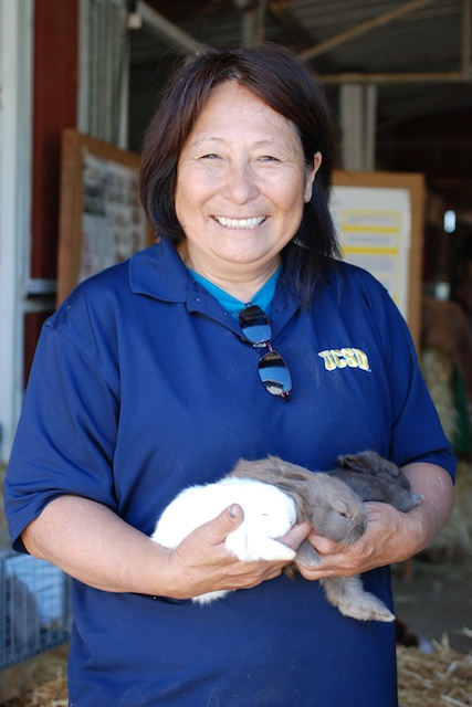 Julie with bunnies