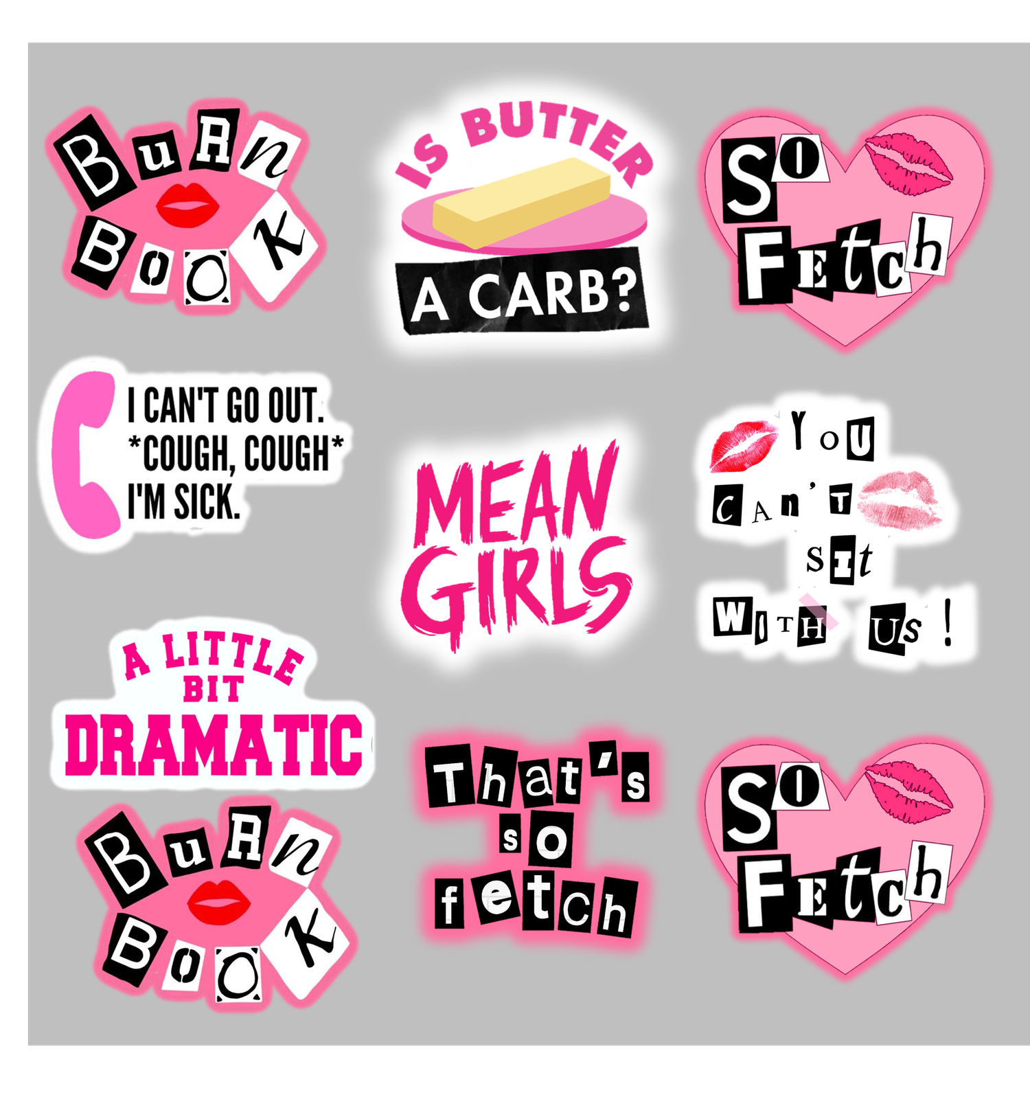 Mean Girls Outline Cutout Edible Image Toppers — Choco House