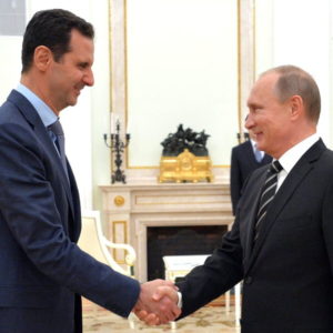 President Vladimir Putin of Russia with Syrian President Bashar al-Assad. Source: Wikimedia