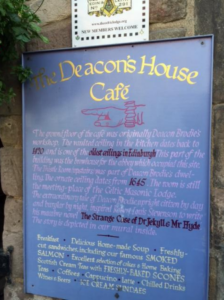 The sign outside The Deacon’s House Café. Image: Hannah Everett. 