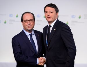 Francois Hollande and Matteo Renzi, pictured together in 2015. (Source: Wikimedia Commons)
