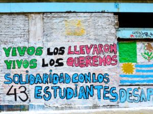 Graffiti showing public discontent over the handling of the Ayotzinapa case