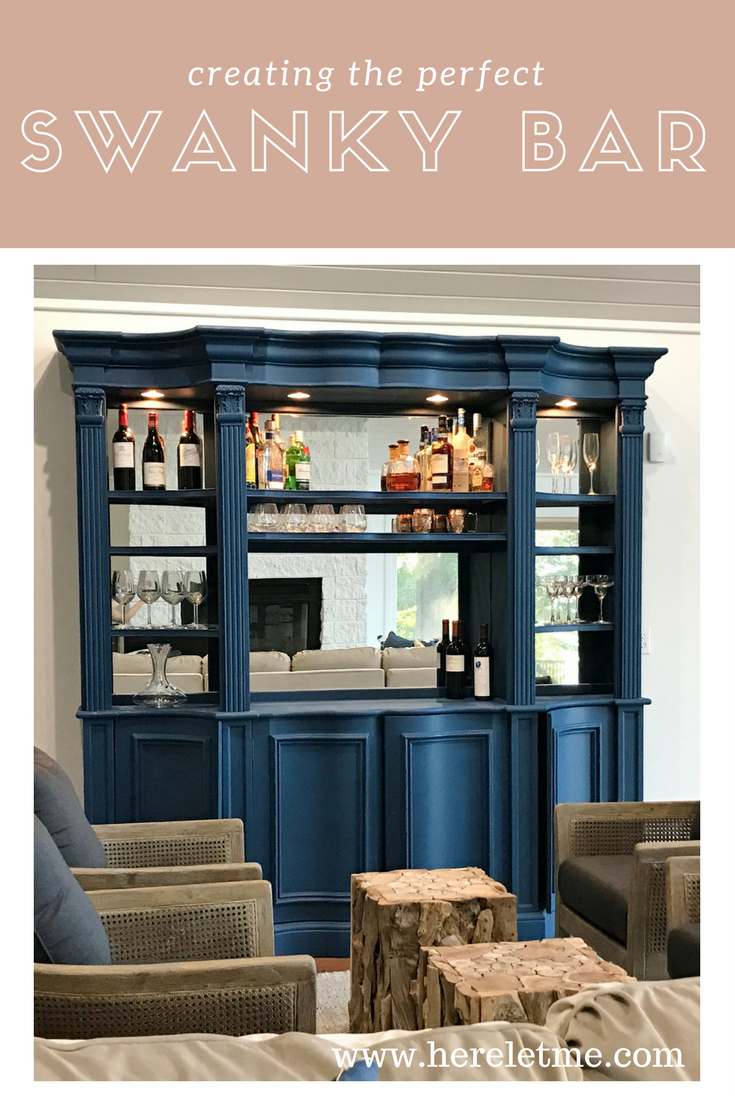 Chalk Painting Hutch to Home Bar