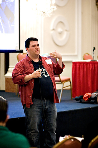 CC Chapman giving his speech at PodCamp NYC