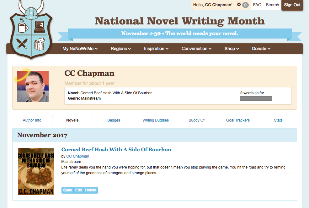 National Novel Writing Month Dashboard