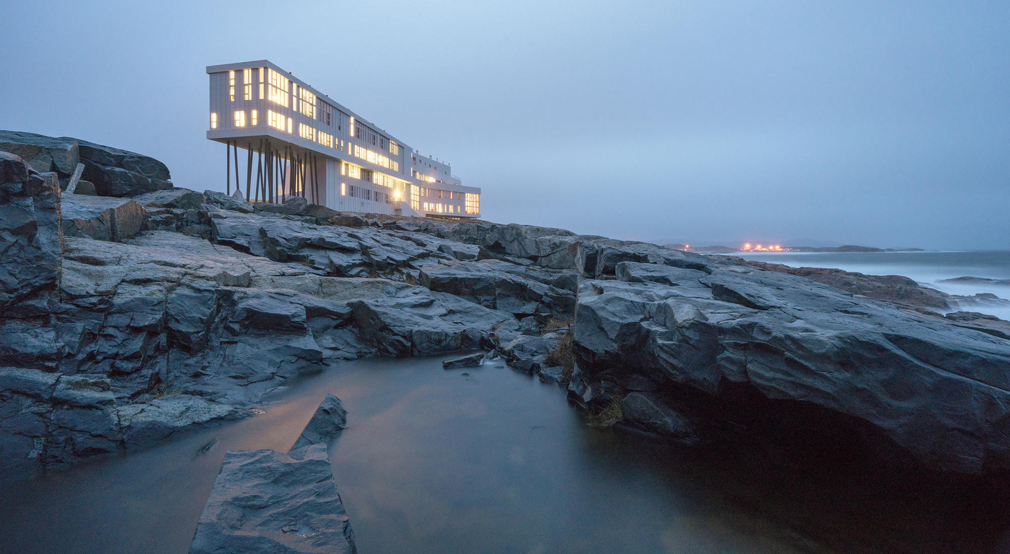 One of Donna Wilson's favorite places in the world, the Fogo Island Inn, where she designed furniture and wallpaper 