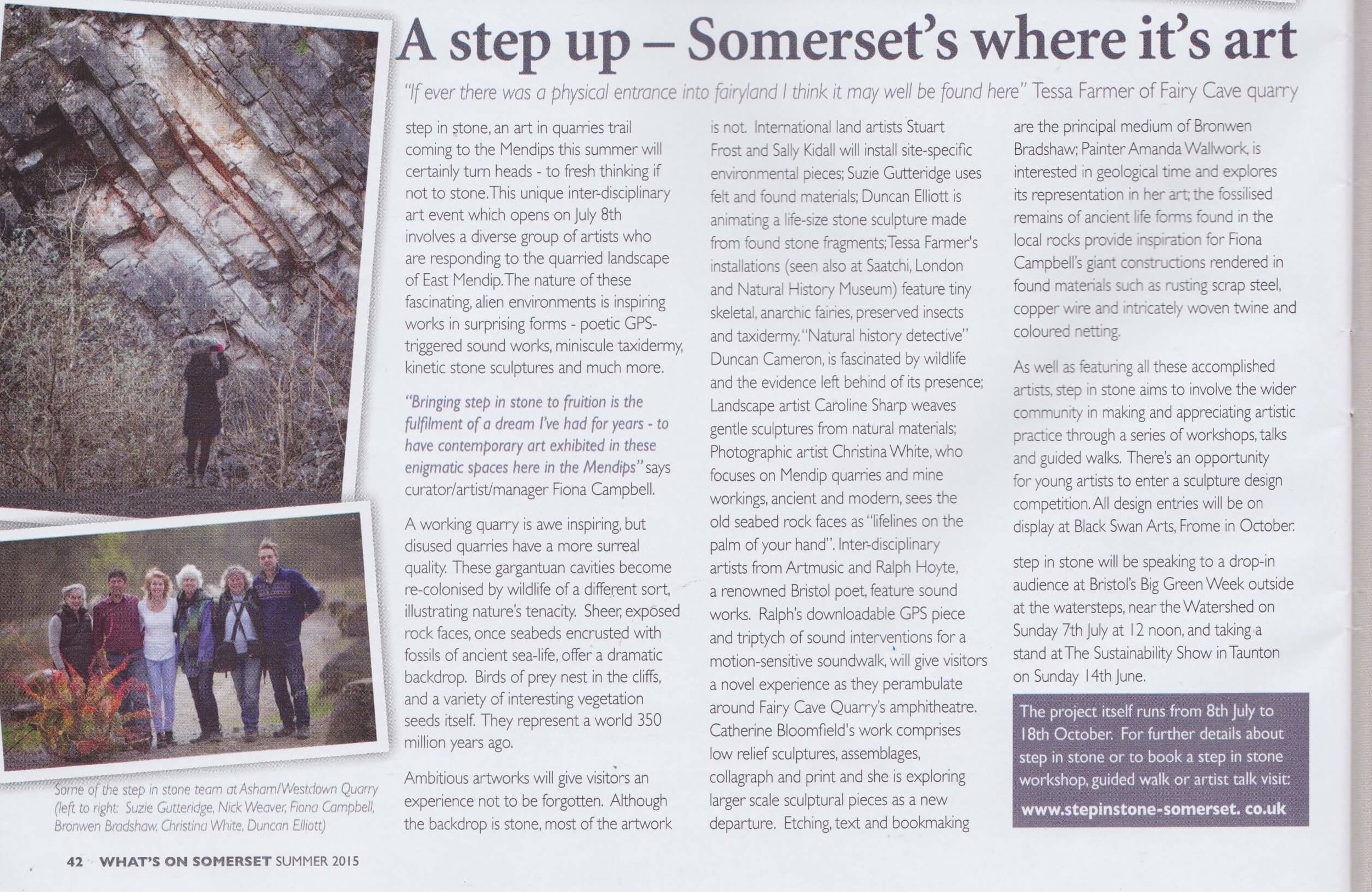 What's On Somerset Magazine, summer What's On Somerset, summer '15