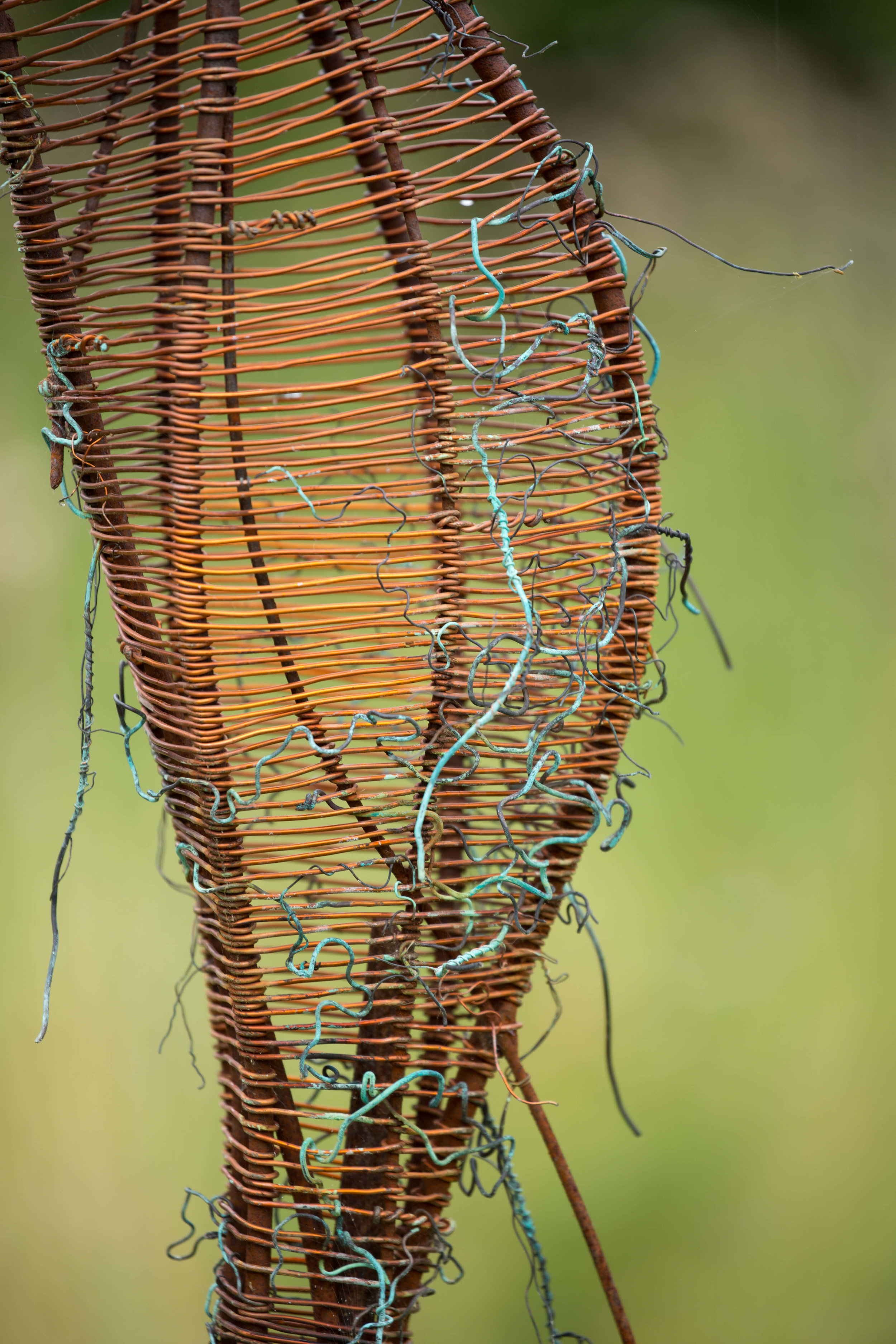 Fiona Campbell, Vertical III, reclaimed steel copper wire and nitrate (detail). Photo Duncan Simey