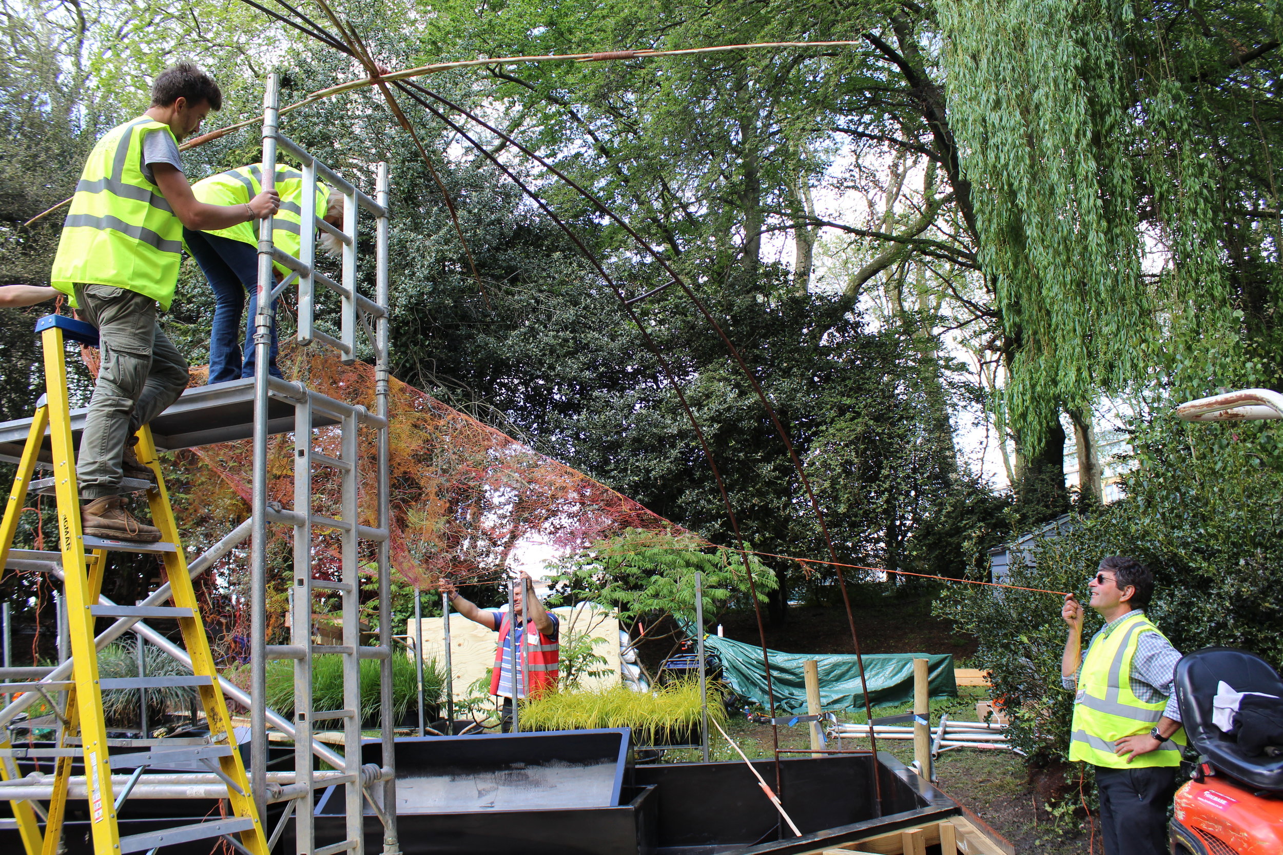 Installing canopy at Chelsea, May 15