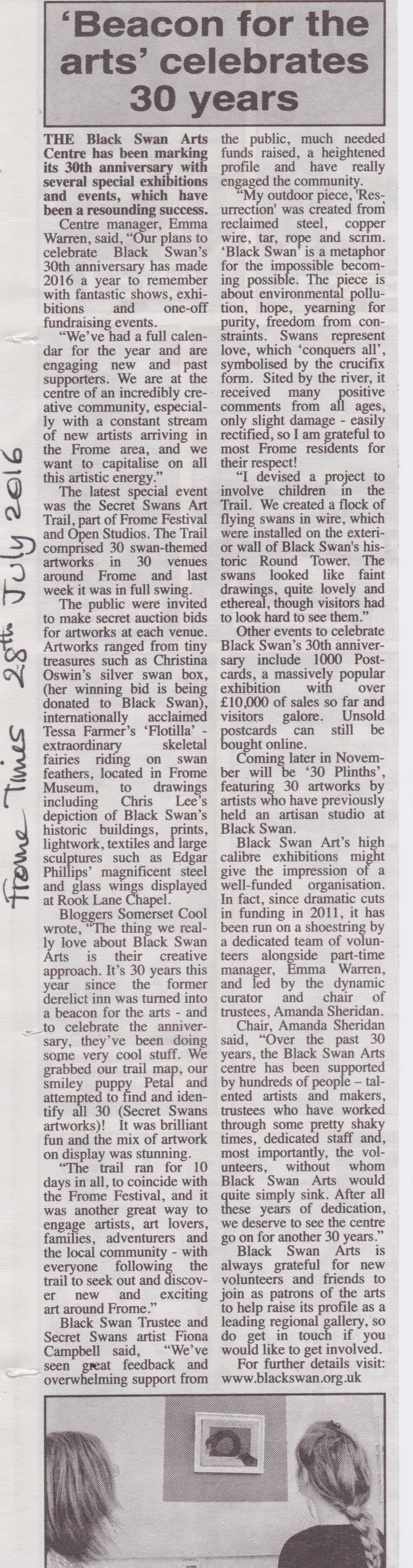 Black Swan - Beacon for the Arts - Frome Times 28:8:16
