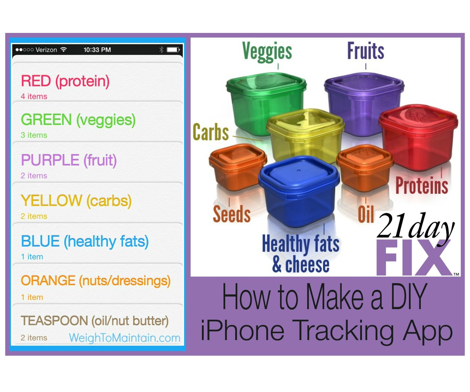 How to Make Your Own 21 Day Fix Tracker App - Use iPhone Reminders 