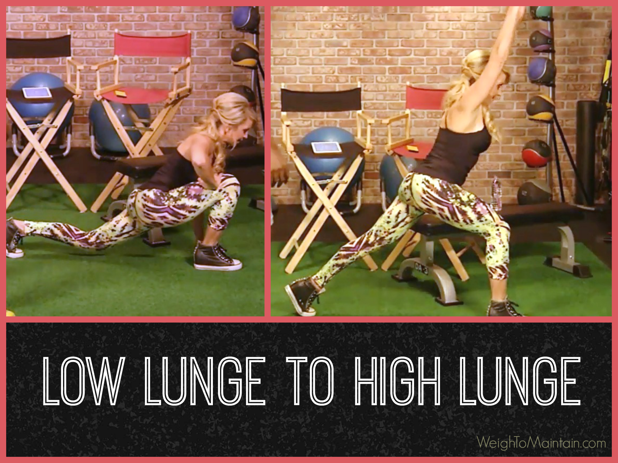 piyo low lunge to high lunge