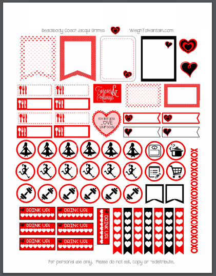 valentine's day planner stickers