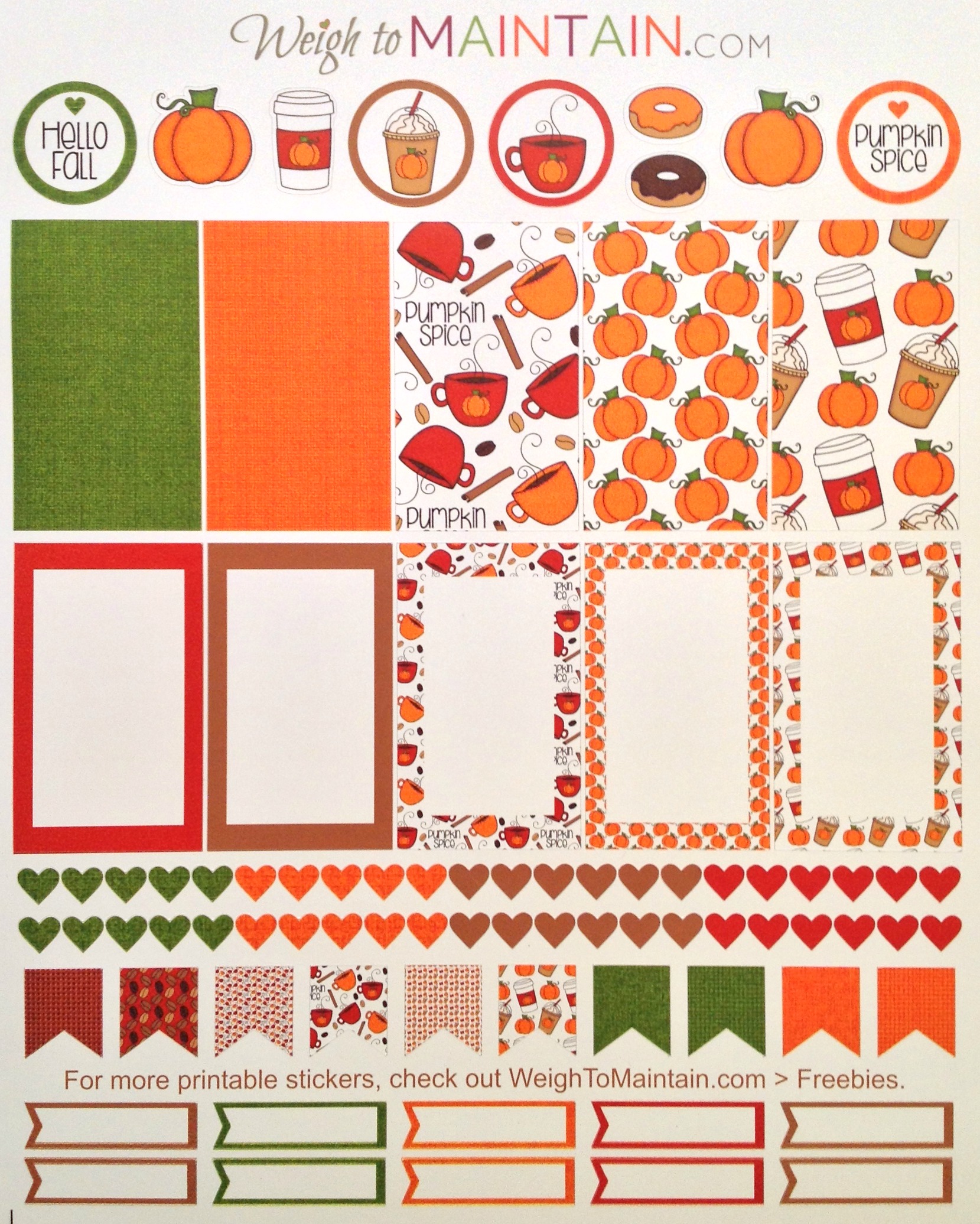 Printable Pumpkin Spice Planner Stickers | WeighToMaintain.com