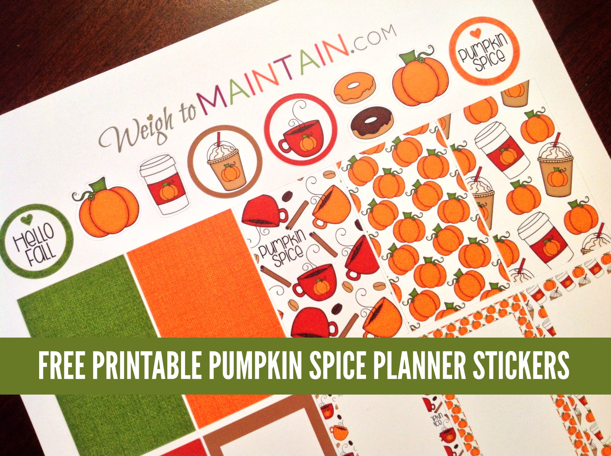 free printable pumpkin spice planner stickers