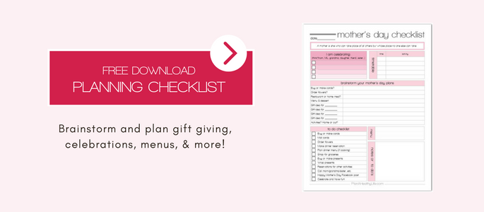 Mother's Day printable checklist.