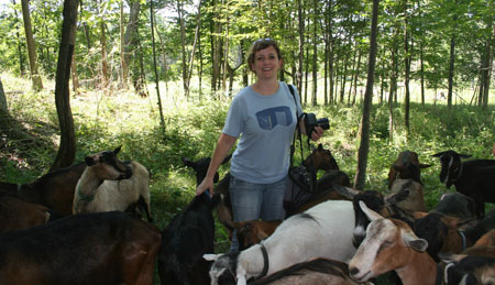 Kathleen Cotter of The Bloomy Rind with Twig Farm's girls.