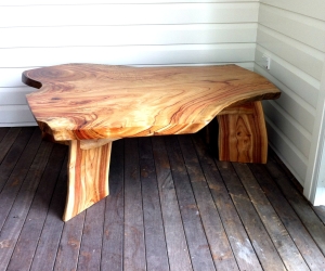 rustic slab table camphor laurel table