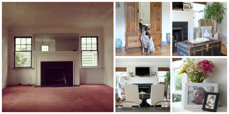 The Grit and Polish - Living Room Collage Before and After
