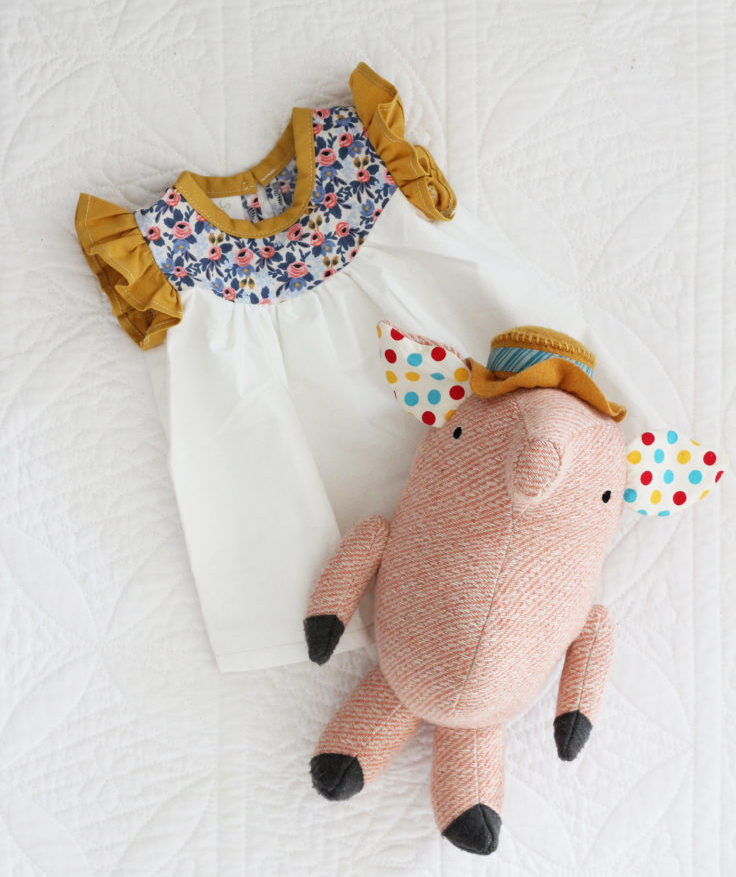The Grit and Polish - Baby Girl Dress and Pig