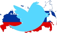 Russia Map with Twitter Bird