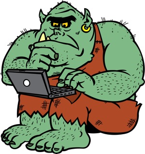 Troll and laptop