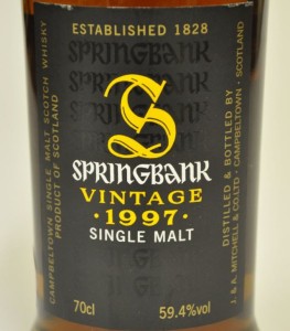 Springbank 1997 Vintage for Oddbins