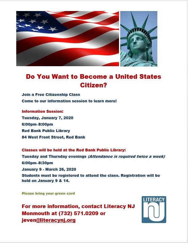 Citizenship Class — Red Bank Public Library