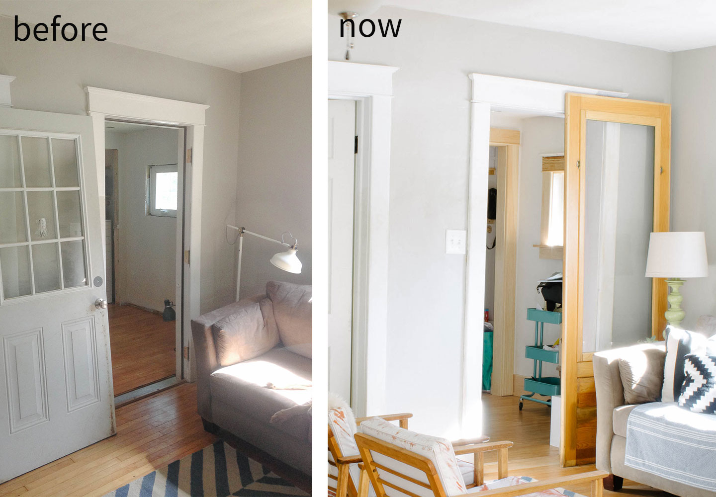 before & now of office sliding door